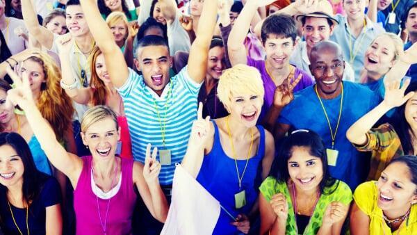 Large group of happy people